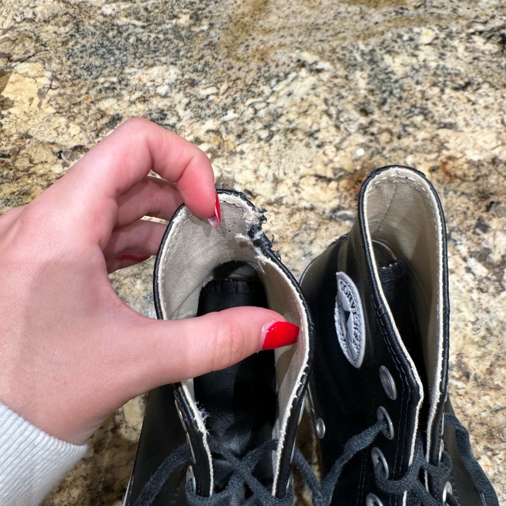 Leather Platform Converse Black - image 2